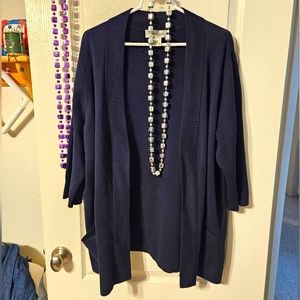 Plus Size Open Front Sweater 2X NWOT 3/4 Sleeves Casual Chic Classic Women's